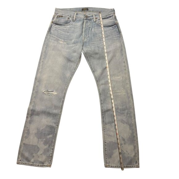 Polo Ralph Lauren Men’s Jeans The Varick Slim Straight Patch Distressed- 30/30 - Picture 7 of 11